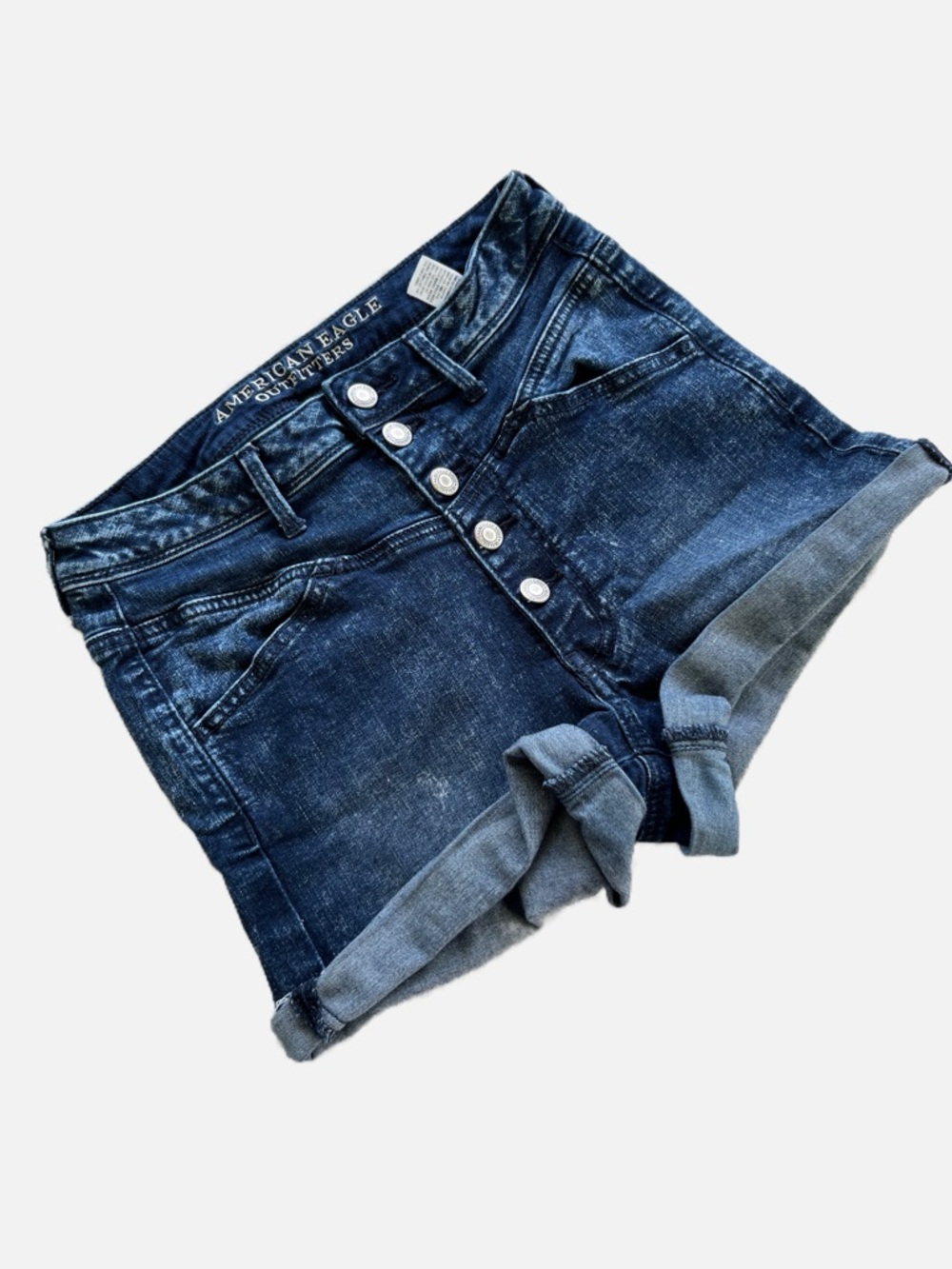American Eagle Outfitters Super Stretch Button Fly High-Rise Denim Shorts 6